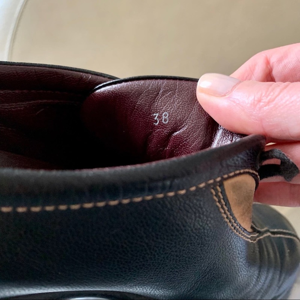 Tod's Leather & Suede Lace Up Bowling Sneakers in Black Size 38 - Picture 10 of 13